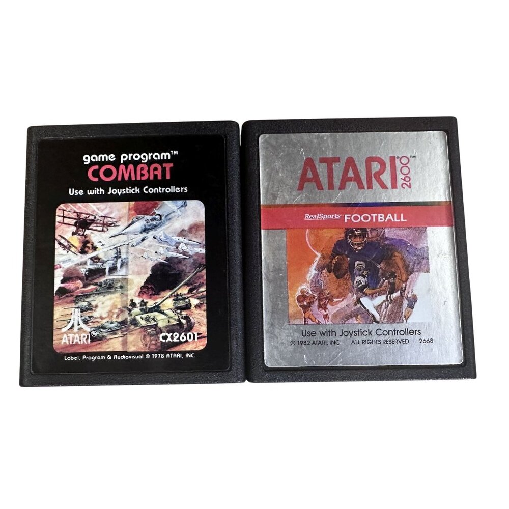 Vintage Atari 2600 Games 2 Games Combat & Realsports Football